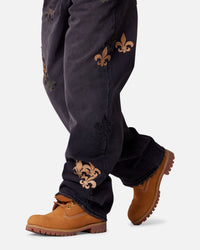 MNML Baggy Fleur Denim Jeans Black