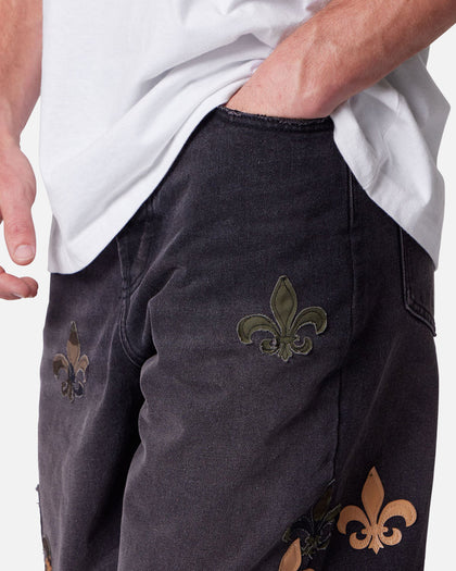MNML Baggy Fleur Denim Jeans Black