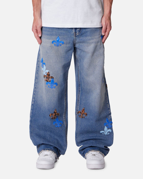 MNML Baggy Fleur Denim Jeans Blue