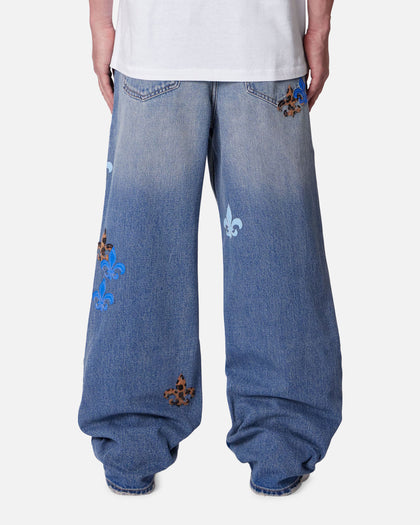 MNML Baggy Fleur Denim Jeans Blue