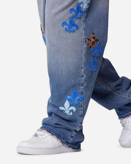 MNML Baggy Fleur Denim Jeans Blue