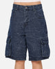 Saint Morta Denim Cargo Shorts Crinkle Stonewash