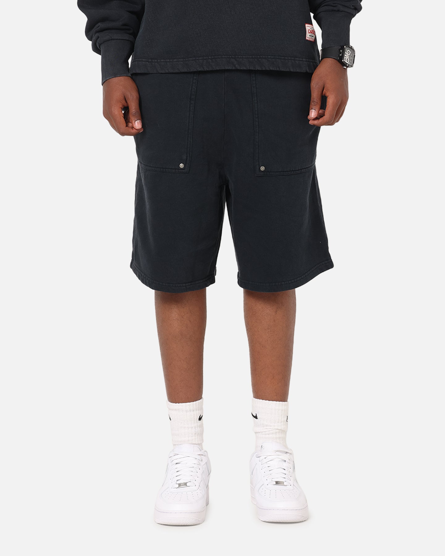 Carre Rivet Baggy Sweat Shorts Charcoal | Culture Kings NZ