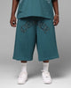 Loiter Destruct Sweat Shorts Teal