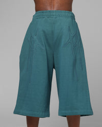 Loiter Destruct Sweat Shorts Teal