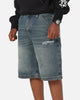 Ed Hardy Brave Hearts Jorts Washed Indigo