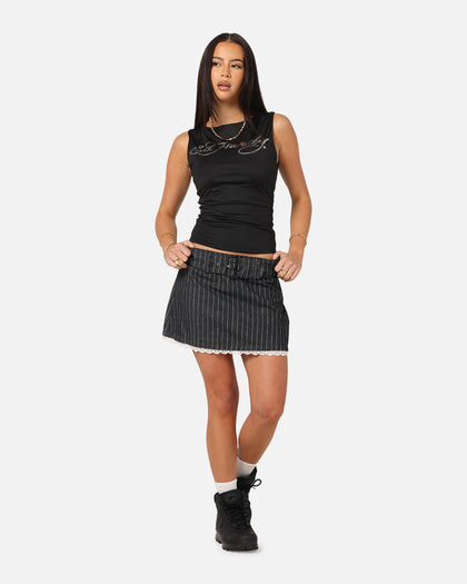Ed Hardy Women's Pinstripe Mini Skirt Pinstripe