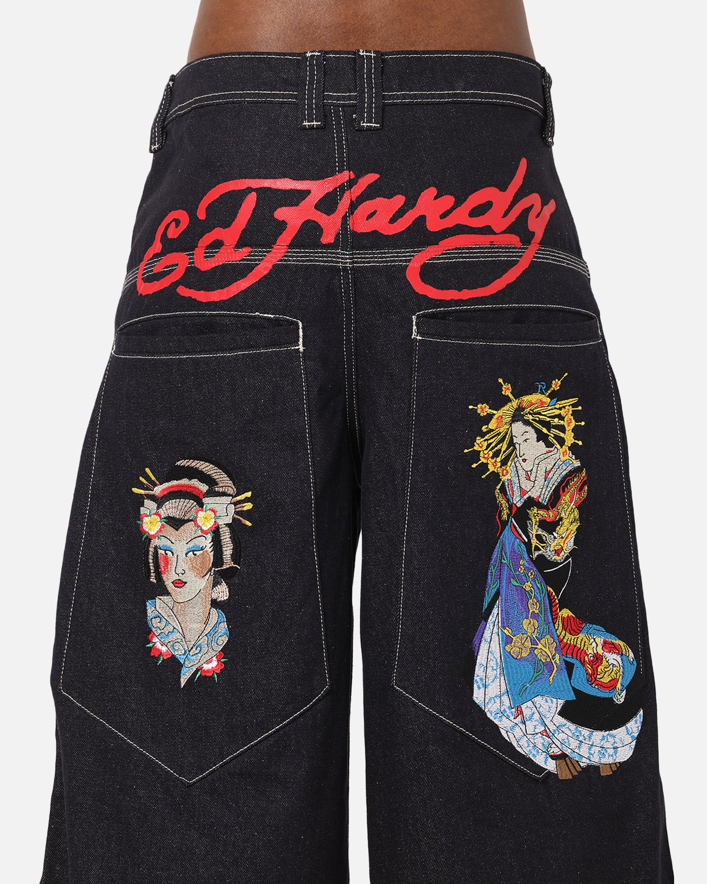 Ed Hardy Ultra Wide Leg Denim Jeans Indigo | Culture Kings NZ