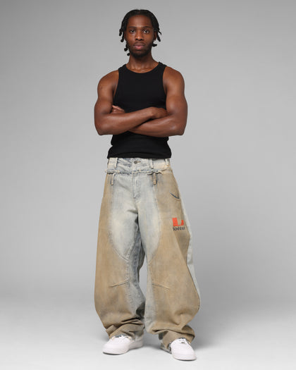 Loiter Layered Western Jeans Blue Wash