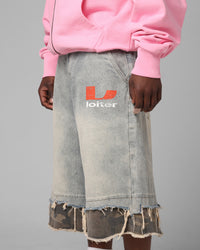 Loiter Oil Rig Denim Jorts Blue Wash