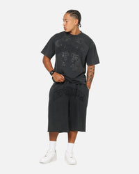 Ed Hardy Double Dragon Applique Shorts Black