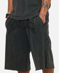 Ed Hardy Double Dragon Applique Shorts Black