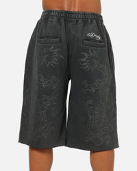 Ed Hardy Double Dragon Applique Shorts Black