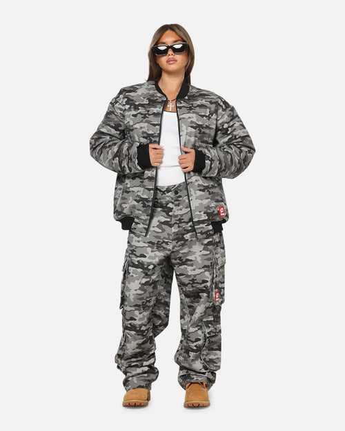 Carre Camo Baggy Pants Black Camo