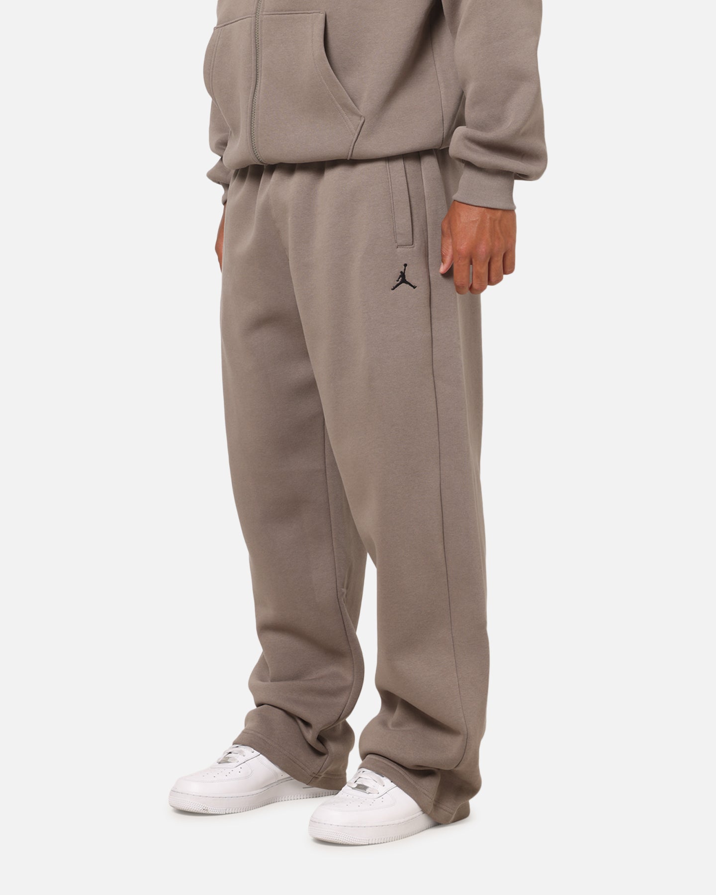Jordan Jumpman Brooklyn Fleece Oversized Open-Hem Pants Olive Grey