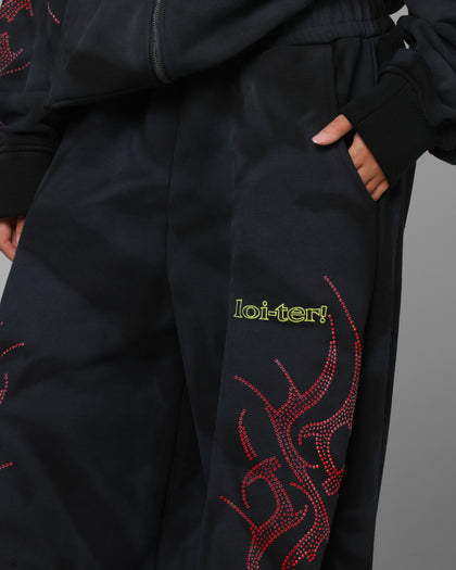 Loiter X Yu-Gi-Oh! Slifer Sky Dragon Sweatpants Black Wash