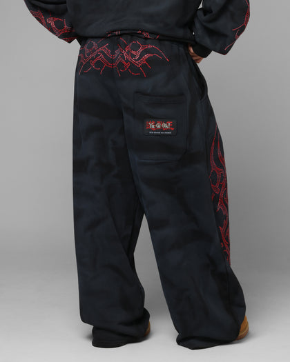 Loiter X Yu-Gi-Oh! Slifer Sky Dragon Sweatpants Black Wash