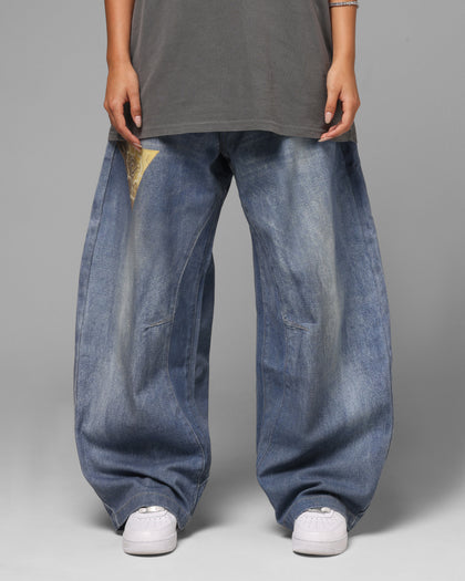 Loiter X Yu-Gi-Oh! Printed Yugi Denim Jeans Denim Blue