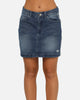 Adidas Women's Denim Mini Skirt Indigo Denim