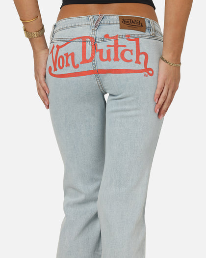 Von Dutch Women's Flare Denim Jeans Light Blue Denim