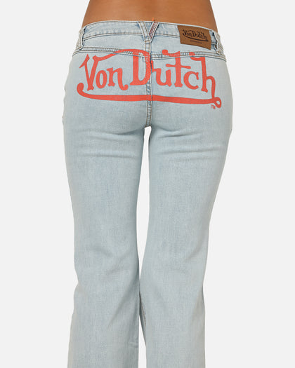 Von Dutch Women's Flare Denim Jeans Light Blue Denim