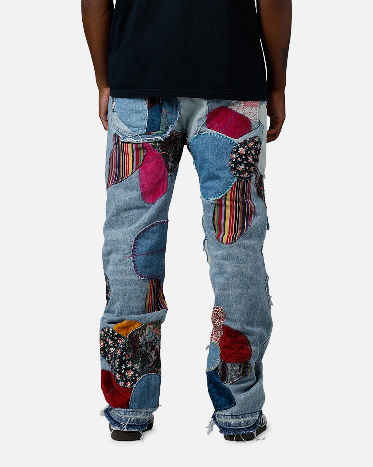 MNML V647 Baggy Patchwork Denim Jeans Blue Multi | Culture Kings NZ