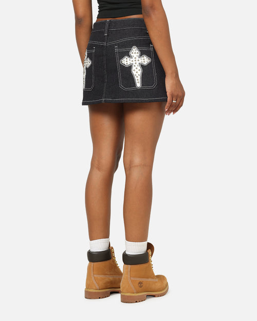 Ed Hardy Women's Steller Mini Skirt Mid Blue