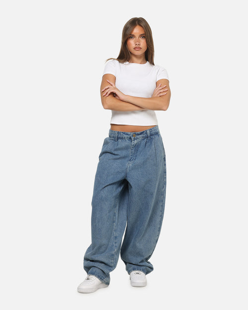 Carre Astor Pleated Jeans Mid Blue