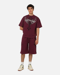 Ed Hardy Trinity Baggy Sweat Shorts Plum