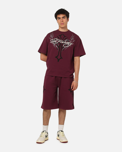Ed Hardy Trinity Baggy Sweat Shorts Plum