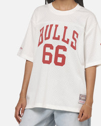 Mitchell & Ness Chicago Bulls Open Mesh T-Shirt Cream