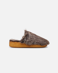 Malibu Sandals Women's Coyote Mule Faux Fur Brown