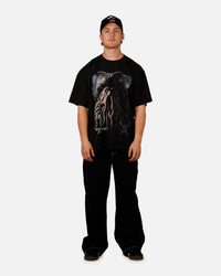 73Studio Disney Pirates Of The Caribbean Davy Jones Vintage T-Shirt Black Acidwash