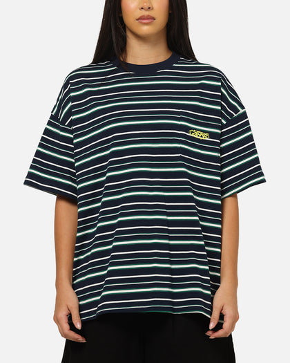 Carre Striped Pocket T-Shirt Navy Stripe