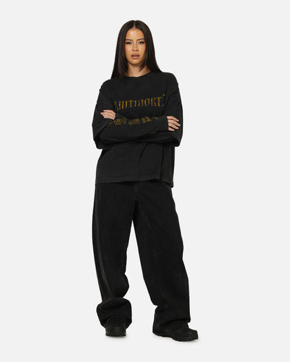 Saint Morta Scripture Long Sleeve Layered T-Shirt Vintage Black