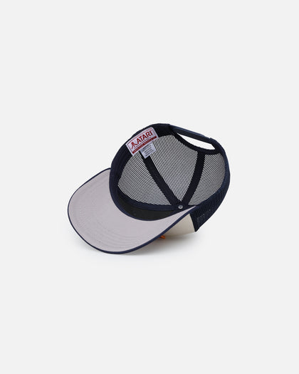 American Needle Twill Valin Patch Trucker Snapback Ivory/Navy