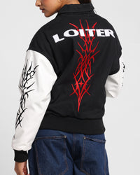 Loiter Cyber Varsity Jacket Black/White