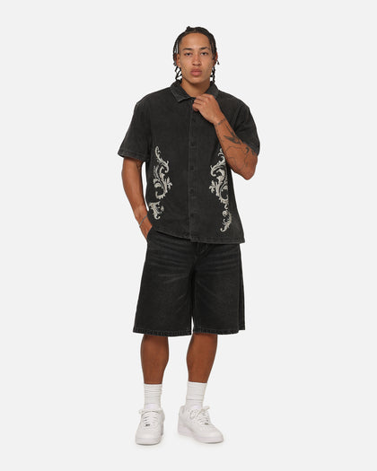 Saint Morta Baroque Button Up Shirt Black