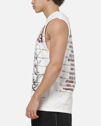 Saint Morta World Tour Oversized Muscle T-Shirt Off White