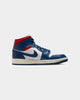 Jordan Women's Air Jordan 1 Mid "Blue/Red" White/French Blue