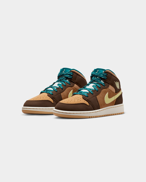 Jordan Kids' Air Jordan 1 Mid SE (GS) Cacao Wow/Lumin
