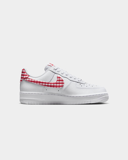 Nike Women's Air Force 1 '07 "Gingham Plaid" White/Mystic Red