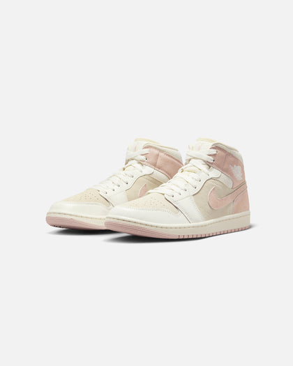 Jordan Women's Air Jordan 1 Mid SE "Seesucker" Coconut Milk/Legend Pink