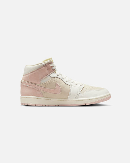 Jordan Women's Air Jordan 1 Mid SE "Seesucker" Coconut Milk/Legend Pink