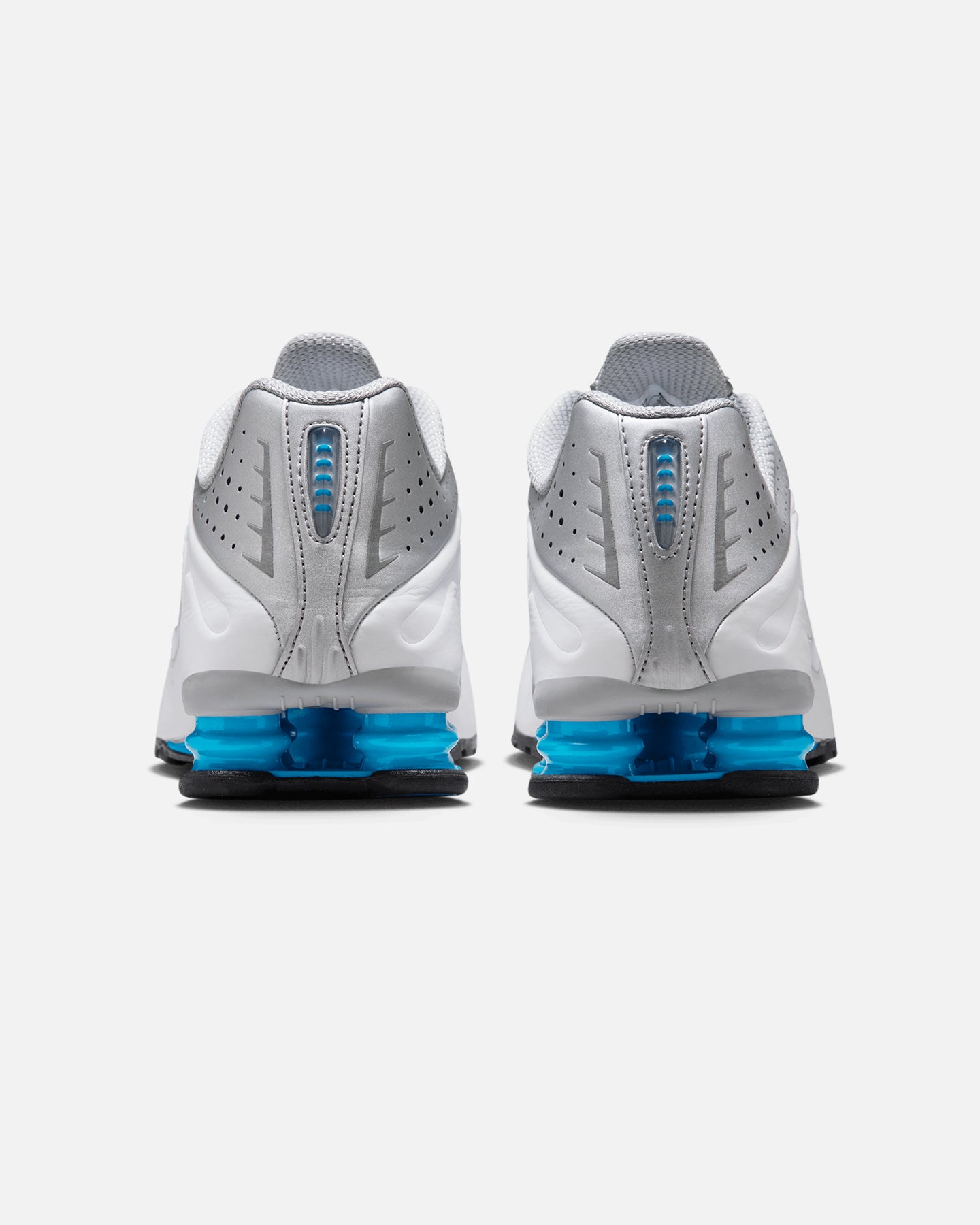 nike shox r4 silver blue