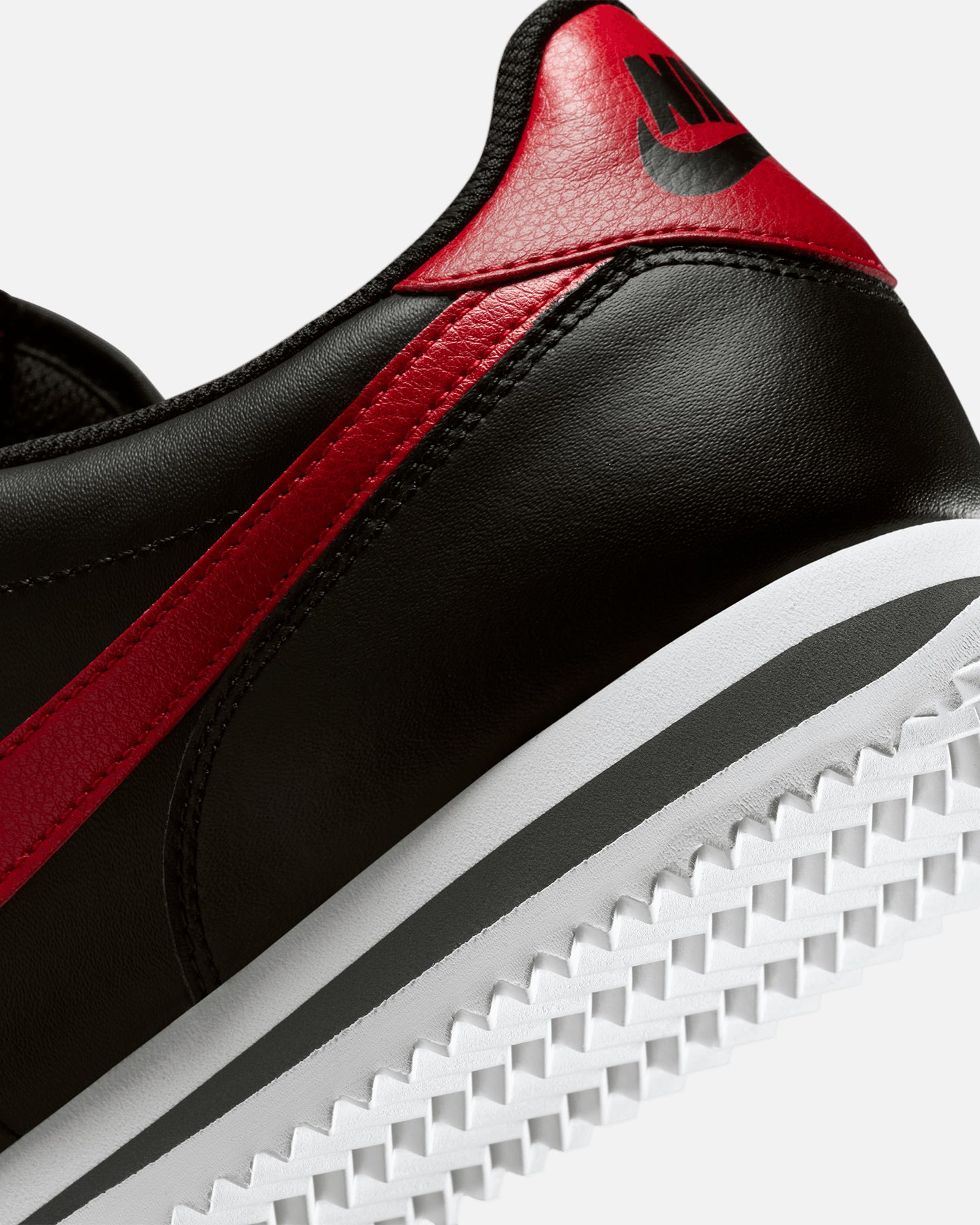 nike cortez black red