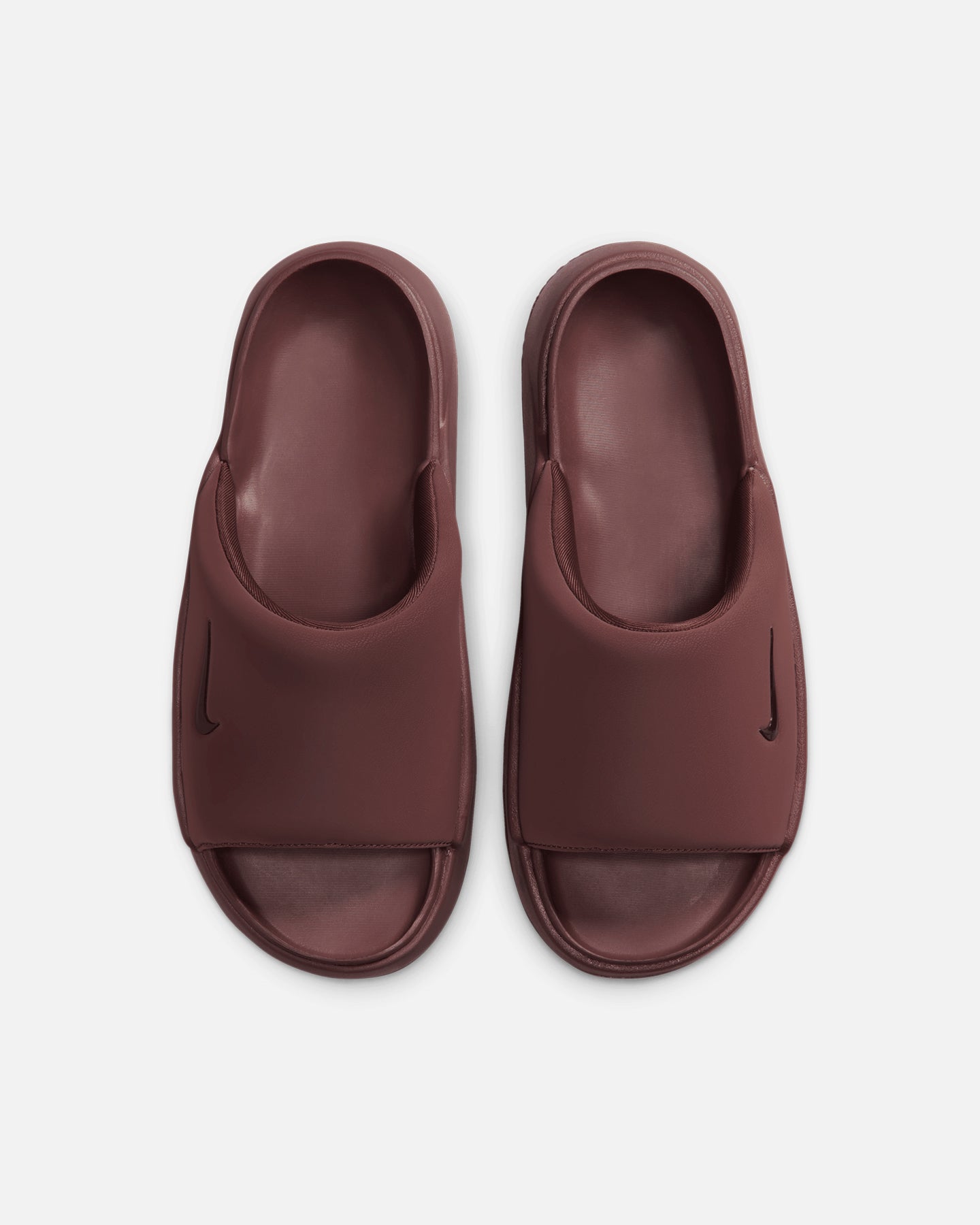 little burgundy nike slides