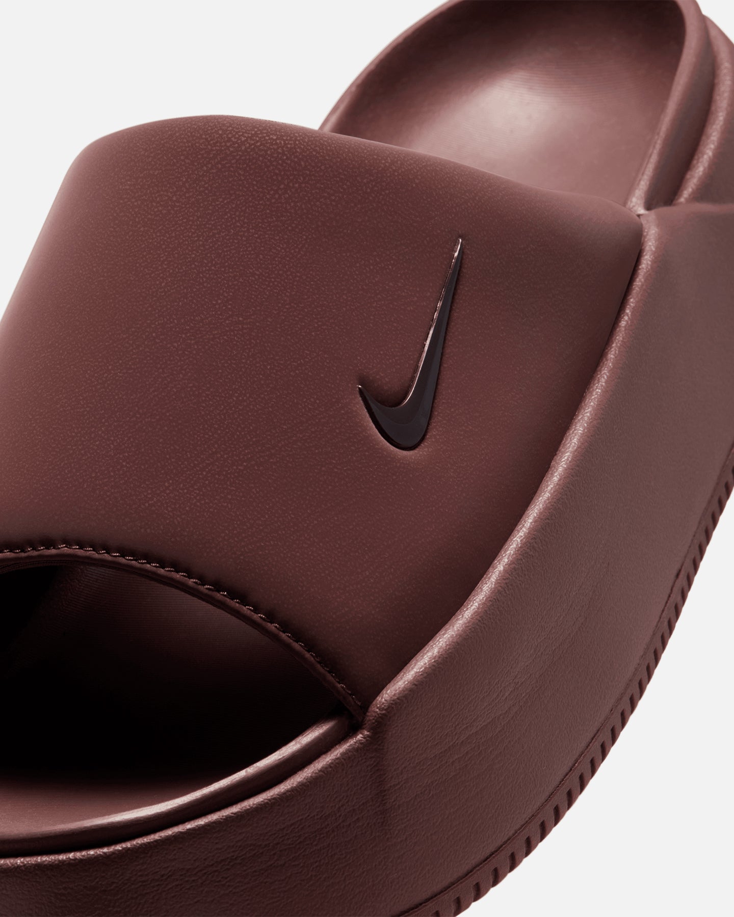 little burgundy nike slides