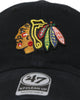 47 Brand Chicago Blackhawks Clean Up Strapback Black