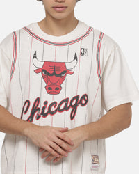 Mitchell & Ness Chicago Bulls Derrick Rose #1 Faux Jersey T-Shirt Vintage White